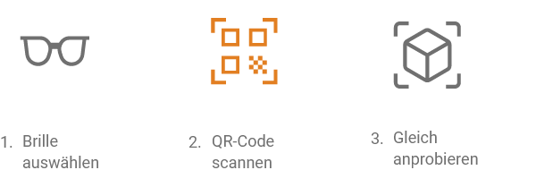 AR-Schritt 2 - Brille auswählen - QR-Code scannen - Anprobe